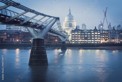 St. Paul's cathedral and millennium bridge photo