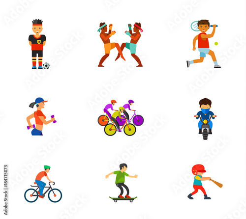 Athletes icon set