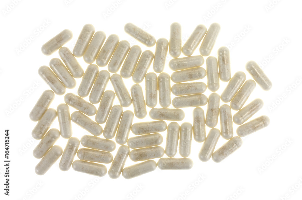 Nicotinamide riboside capsules isolated on a white background. Nicotinamide riboside capsules isolated on a white background.