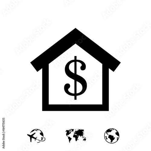 money home dollar icon stock vector illustration flat design