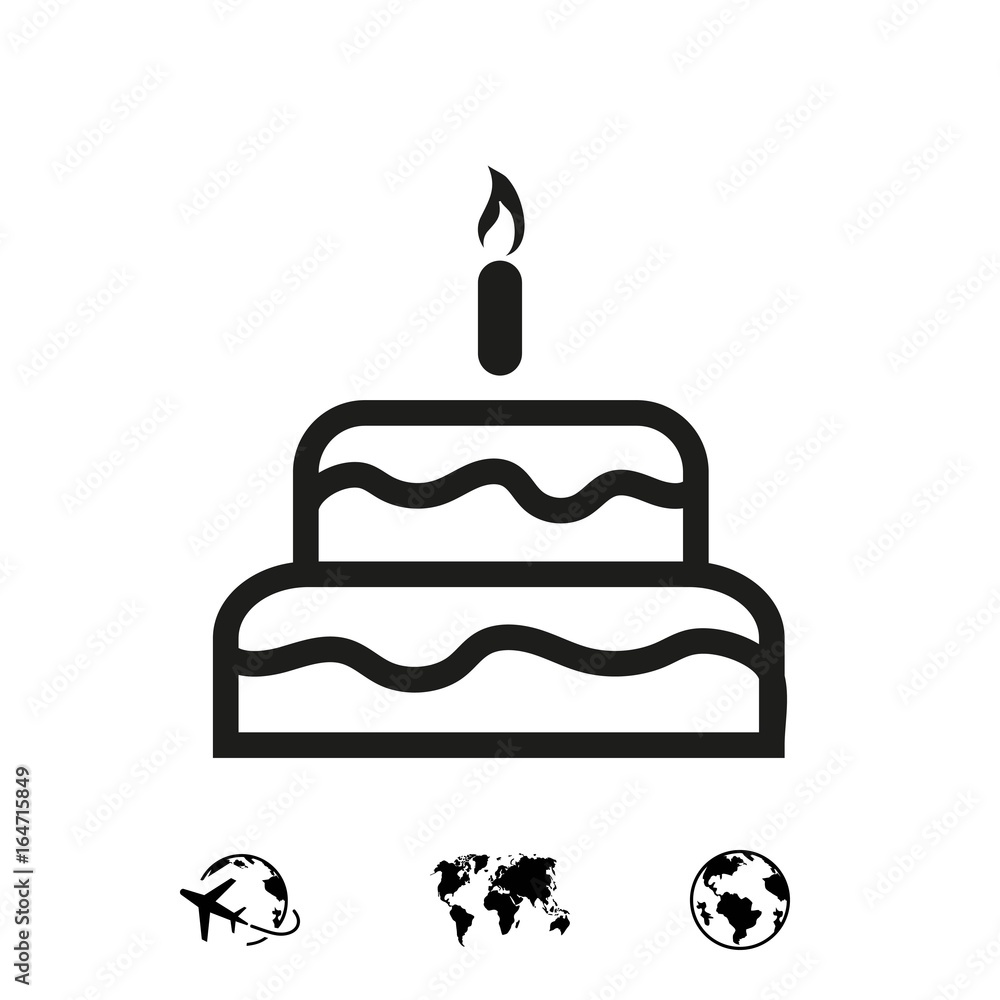 cake with candles icon stock vector illustration flat design cake with candles icon stock vector illustration flat design
