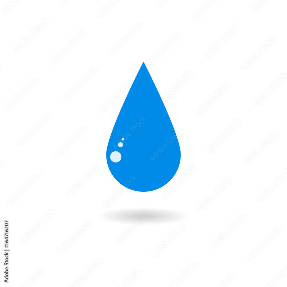 Vector blue water drop icon. Symbol of clear water. Isolated on white background. Vector blue water drop icon. Symbol of clear water. Isolated on white background.