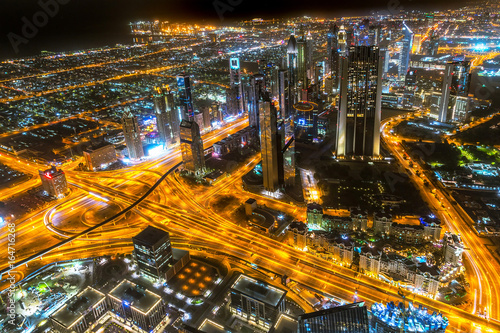 Skyscrapers of Dubai at night, UAE