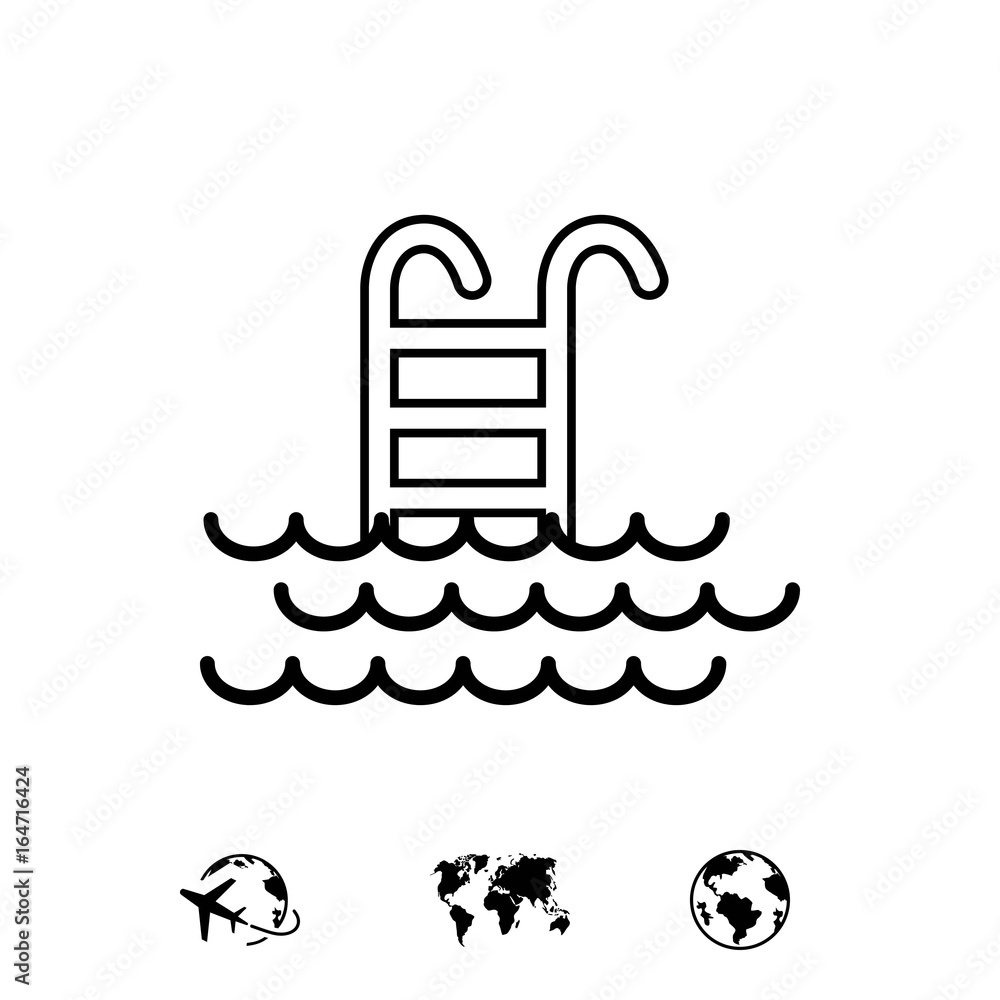 Pool isolated minimal single flat linear icon Ladder line vector icon for websites and mobile minimalistic flat design Pool isolated minimal single flat linear icon Ladder line vector icon for websites and mobile minimalistic flat design