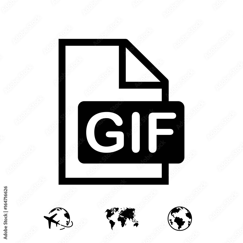 gif icon stock vector illustration flat design gif icon stock vector illustration flat design