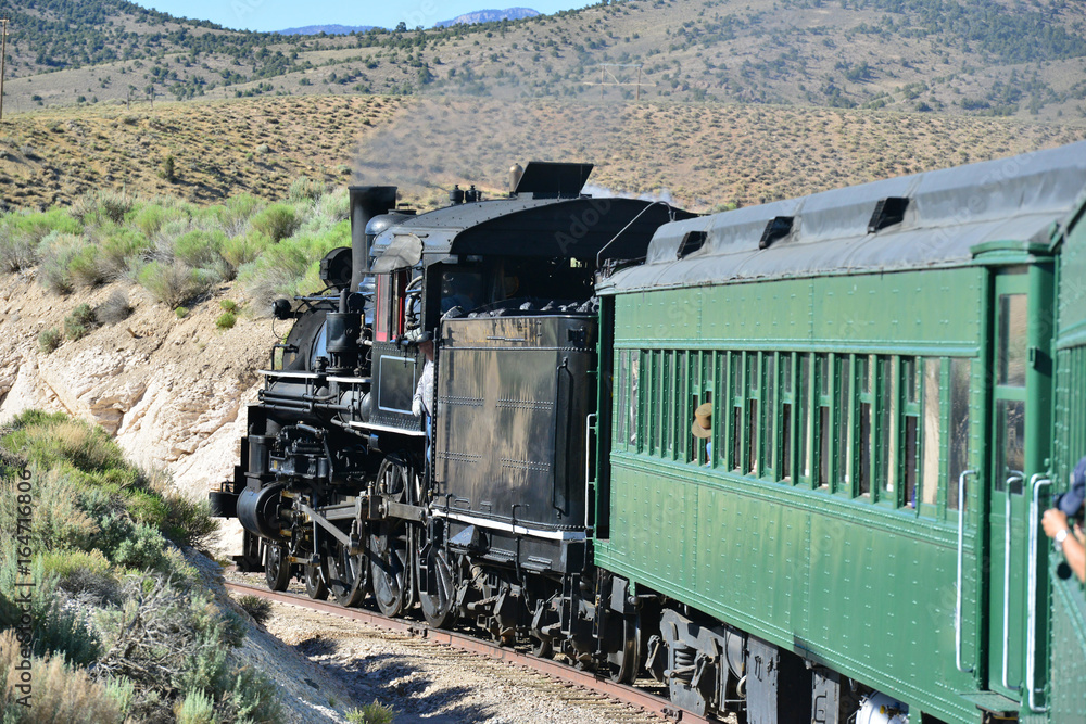 Fototapeta premium Lokomotywa parowa w Nevadzie.