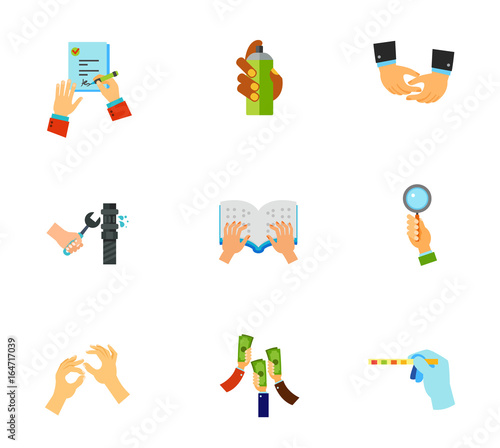 Hands icon set