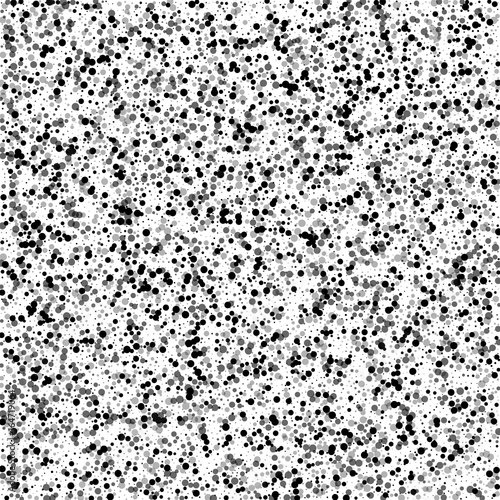 Dense black dots. Scattered pattern with dense black dots on white background. Vector illustration.