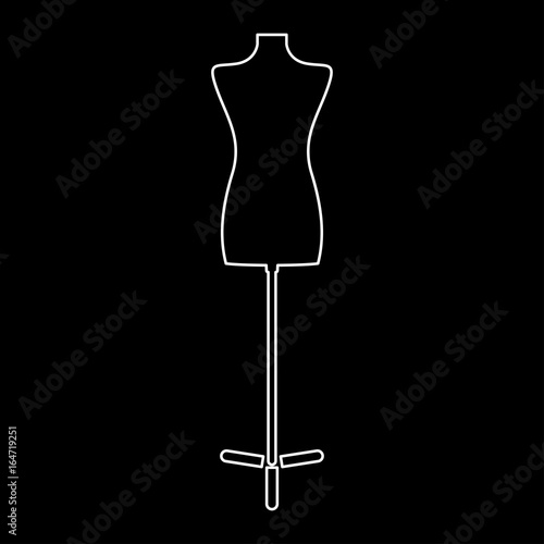 Fashion stand, female torso mannequin white color path  icon .