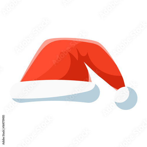 Red Santa hat, Christmas symbol vector Illustration