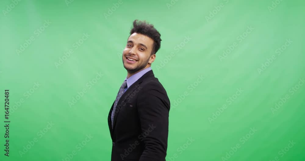 Smiling Businessman Hold Thumb Up Happy Portrait Young Cheerful Business Man Wear Suit Over Chroma Key Green Screen Background Smiling Businessman Hold Thumb Up Happy Portrait Young Cheerful Business Man Wear Suit Over Chroma Key Green Screen Background