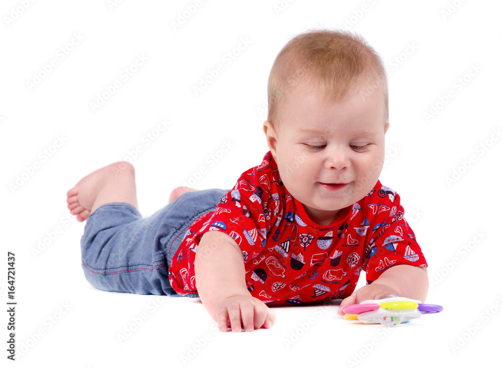 Small baby boy. Isolated on white background Small baby boy. Isolated on white background