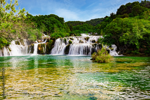 Krka waterfall in the Croatian national park photo