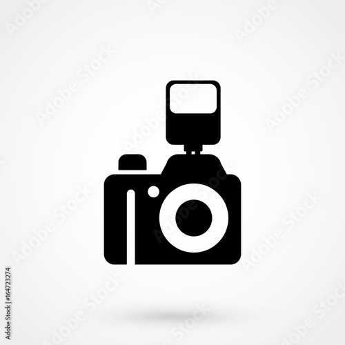 camera symbol on gray background