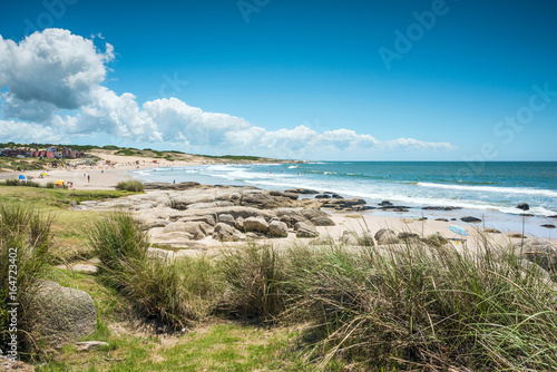 Punta del Diablo Beach, province Rocha – popular tourist site and fisherman's place in the Uruguay Coast