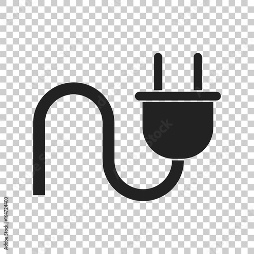 Plug vector icon. Power wire cable flat illustration.