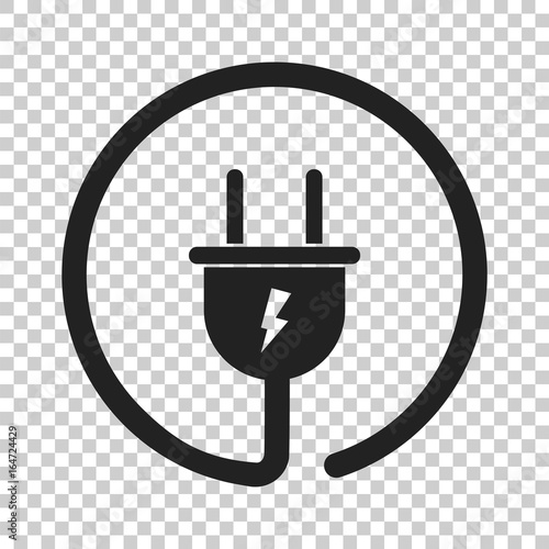 Plug vector icon. Power wire cable flat illustration. photo