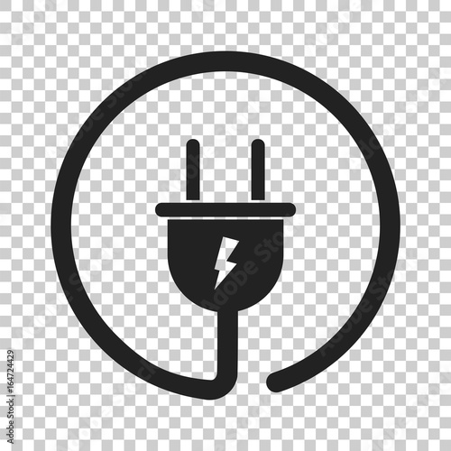 Plug vector icon. Power wire cable flat illustration.