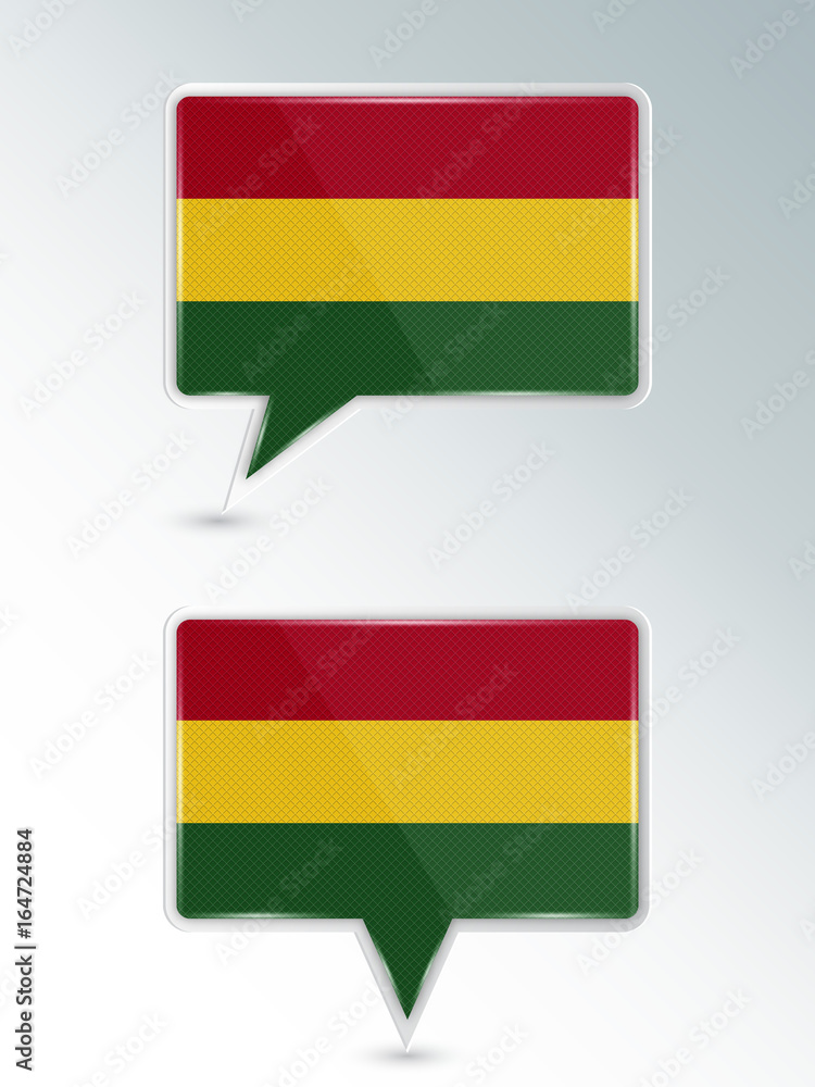 A set of pointers. The national flag of Bolivia on the location indicator. Vector illustration. A set of pointers. The national flag of Bolivia on the location indicator. Vector illustration.