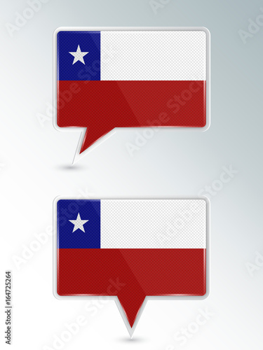 A set of pointers. The national flag of Chile on the location indicator. Vector illustration.