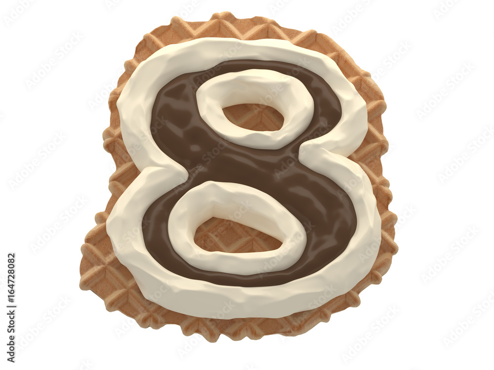 Wafers with white cream and chocolate font. Wafers with white cream and chocolate font.