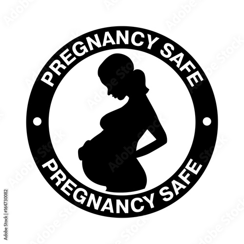 Round vector stamp for products that are allowed for pregnant women. Pregnancy  safe sign Stock Vector