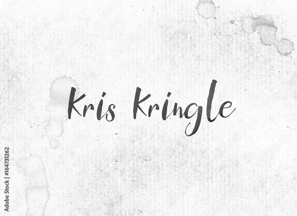Kris Kringle Concept Painted Ink Word and Theme