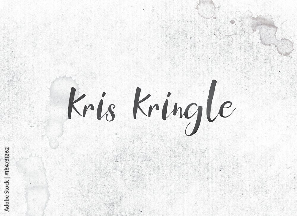 Kris Kringle Concept Painted Ink Word and Theme Kris Kringle Concept Painted Ink Word and Theme
