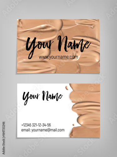 Makeup artist business card. Vector template.