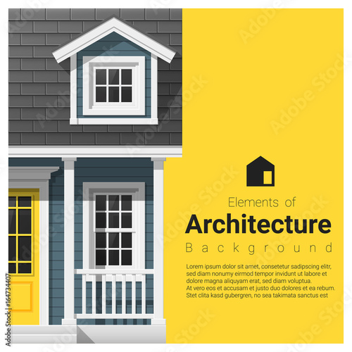 Elements of architecture background with a small house , vector ,illustration 
