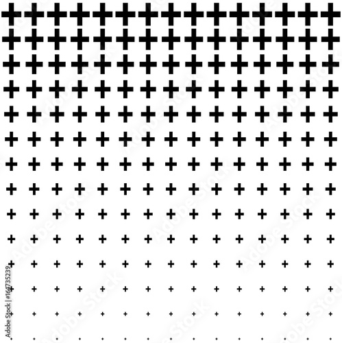 Black and white abstract plus sign seamless, pattern background.
