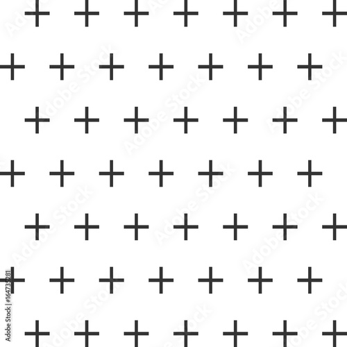Seamless abstract pattern created from repetition of plus sign symbols. © GlopHetr