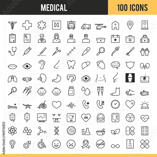 Medical icon set. Vector illustration.