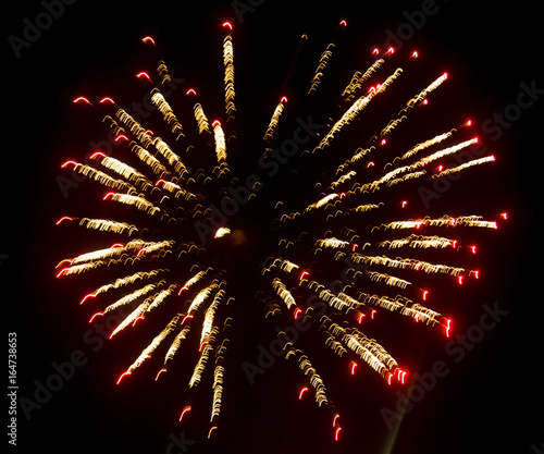 Fireworks in the sky at night as background