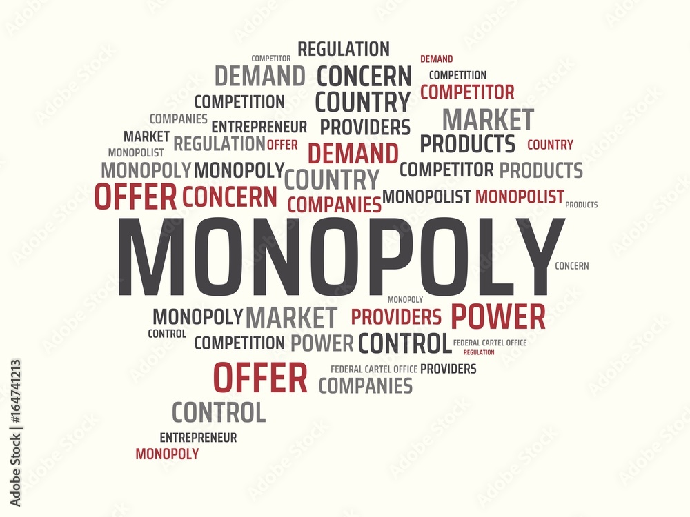 MONOPOLY - image with words associated with the topic MONOPOLY, word cloud, cube, letter, image, illustration