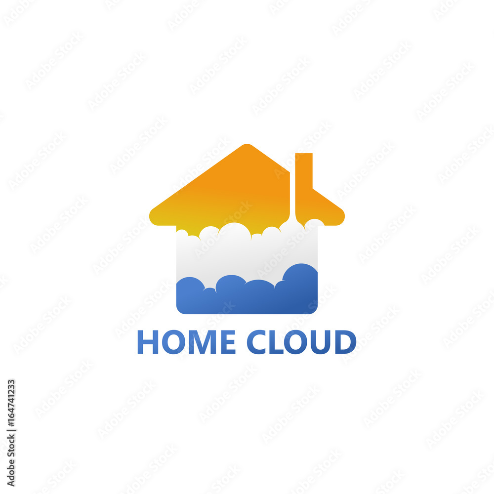 Home Cloud Logo Template Design