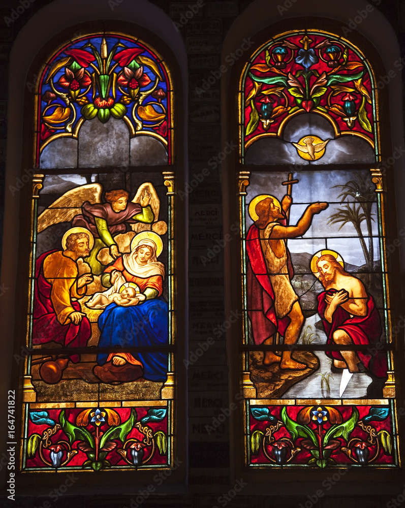 Notre Dame Cathedral Stained Glass Saigon Vietnam