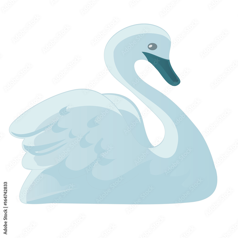 Vector images of swan in a simple style on a white background. Vector images of swan in a simple style on a white background.
