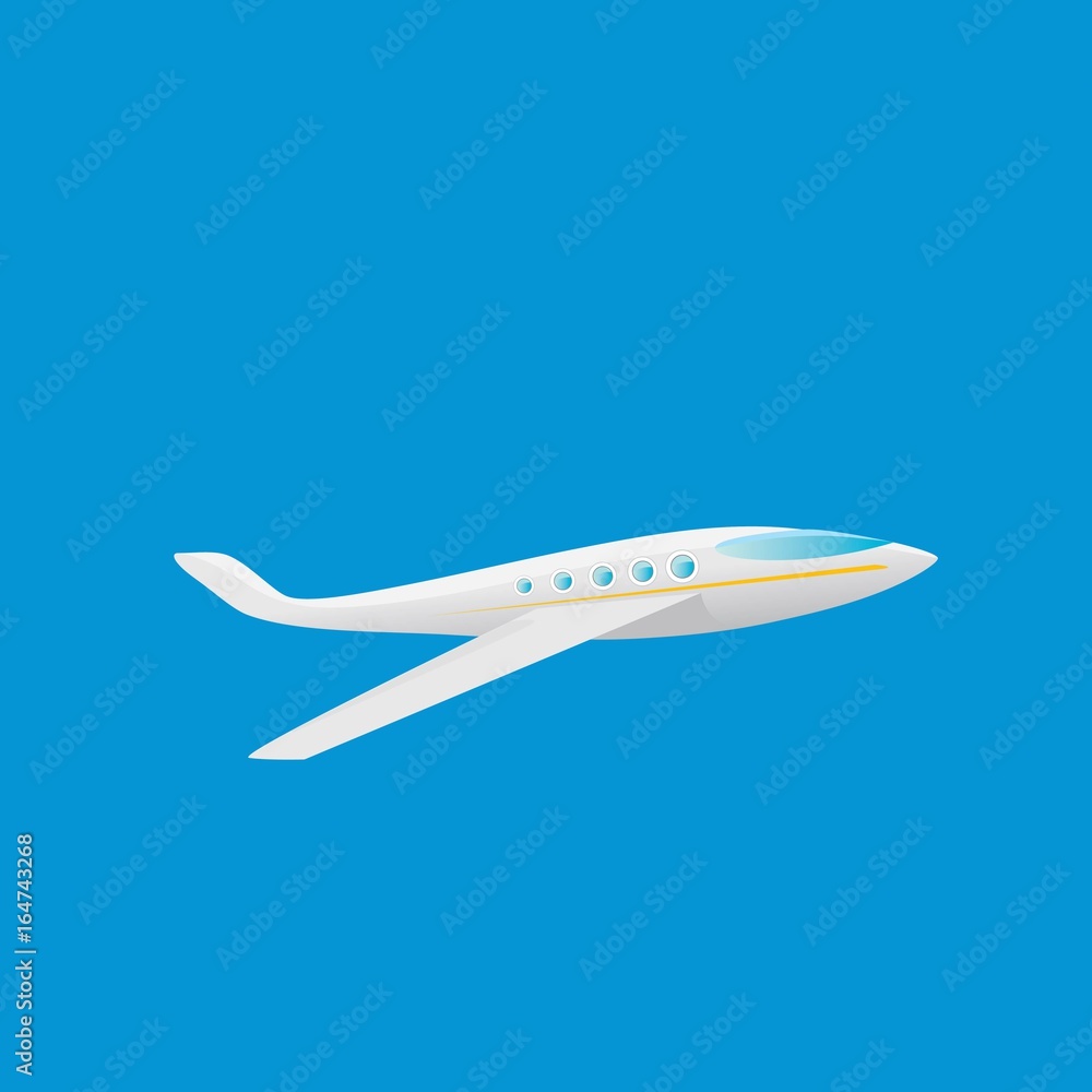 vector cartoon airplane flying in blue sky vector cartoon airplane flying in blue sky