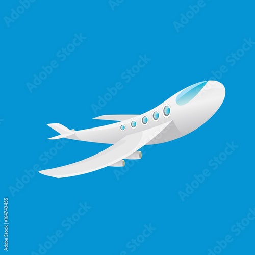 Wallpaper Mural vector cartoon airplane flying in blue sky Torontodigital.ca