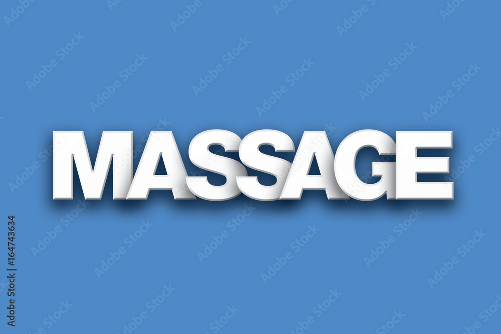 Massage Theme Word Art on Colorful Background