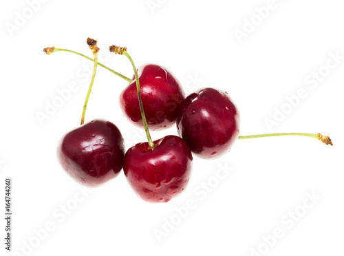 Juicy red cherry on a white background