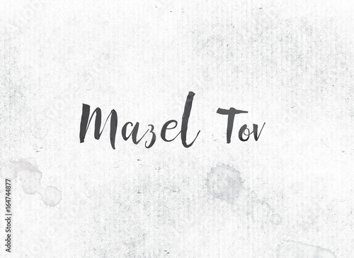 Samolepka Mazel Tov Concept Painted Ink Word and Theme