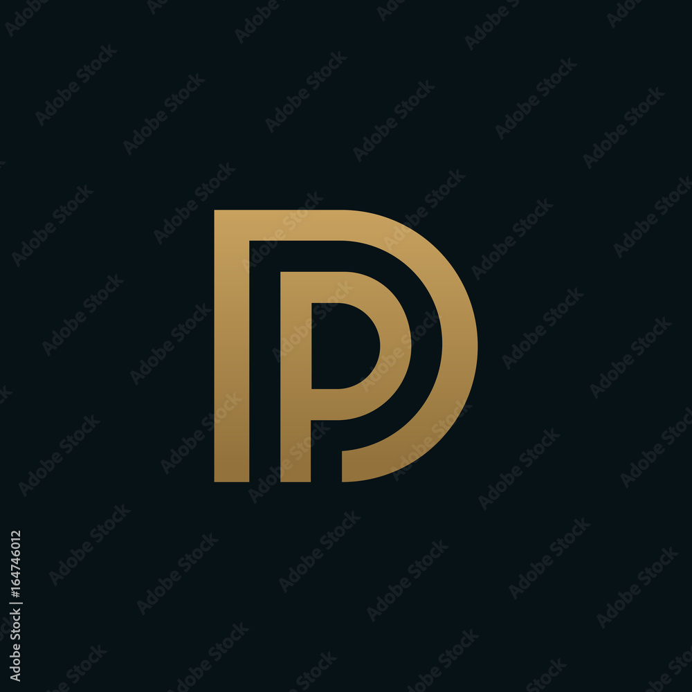 luxury Letter D and letter P logo. pd, dp initial overlapping in luxury Letter D and letter P logo. pd, dp initial overlapping in
