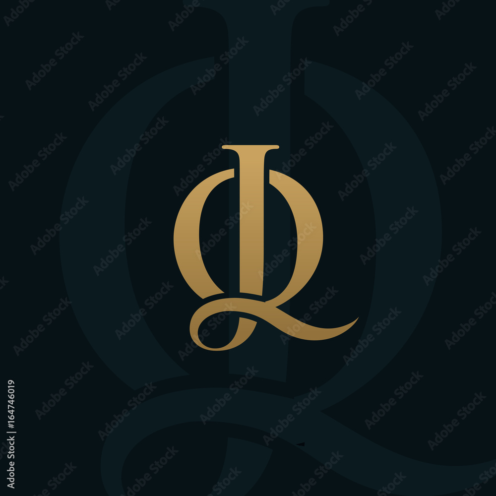 luxury letter jq logo design concept template Stock Vector | Adobe Stock