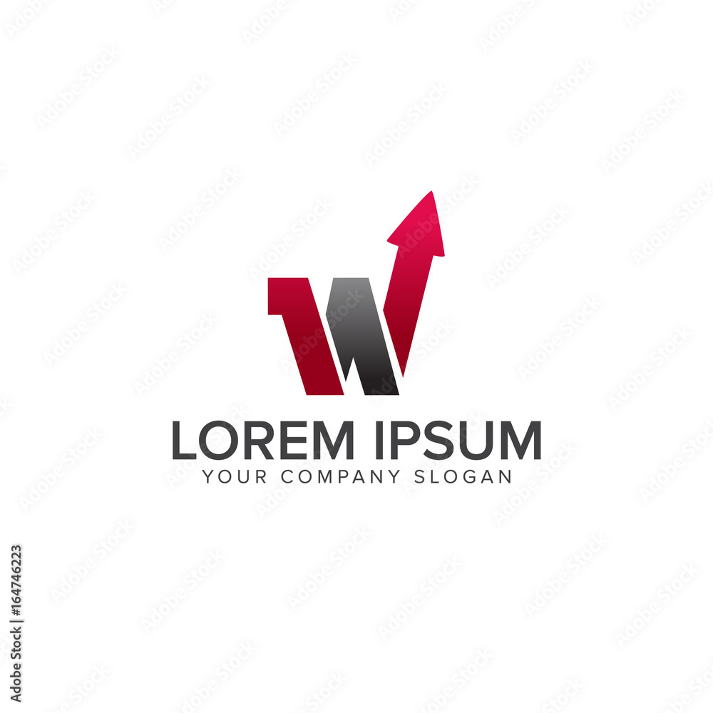 letter w arrow logo design concept template letter w arrow logo design concept template