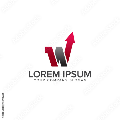 letter w arrow logo design concept template