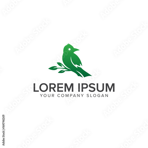 Vector logo pharmacy, healthy lifestyle, natural. Green bird fro