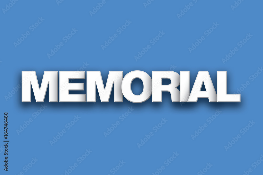 Memorial Theme Word Art on Colorful Background
