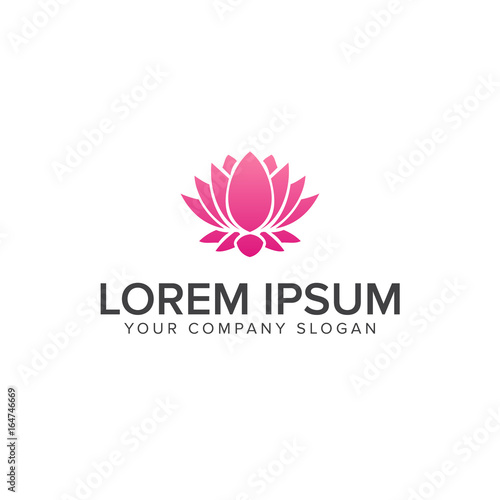 Beautiful lotus flower symbol. logo design concept template